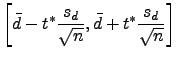 $\displaystyle \left[\bar{d}-t^* \frac{s_d}{\sqrt{n}}, \bar{d}+t^* \frac{s_d}{\sqrt{n}}\right]$