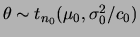 $ \theta\sim t_{n_0}(\mu_0,\sigma_0^2/c_0)$