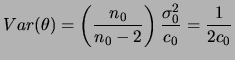 $ Var(\theta)=\left(
\dfrac{n_0}{n_0-2}\right) \dfrac{\sigma _0^2}{c_0} = \dfrac 1{2c_0}$